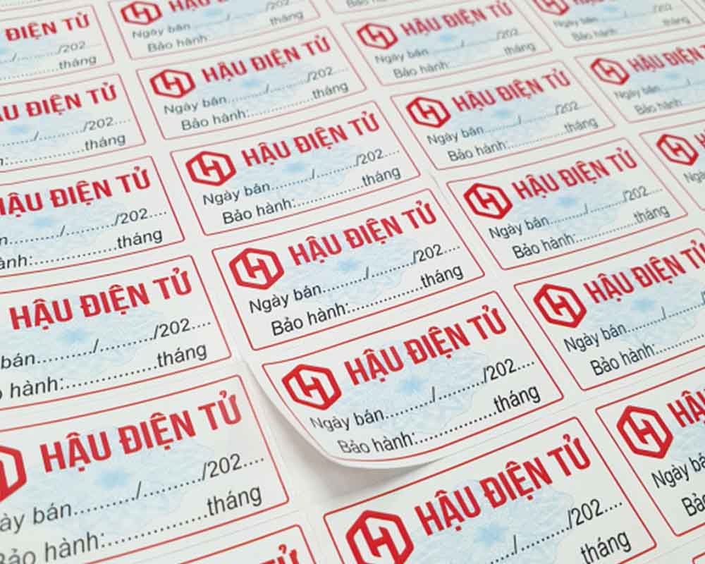 IN TEM BẢO HÀNH GIÁ RẺ CHỈ VỚI 50Đ - LẺ CŨNG IN - FREE THIẾT KẾ